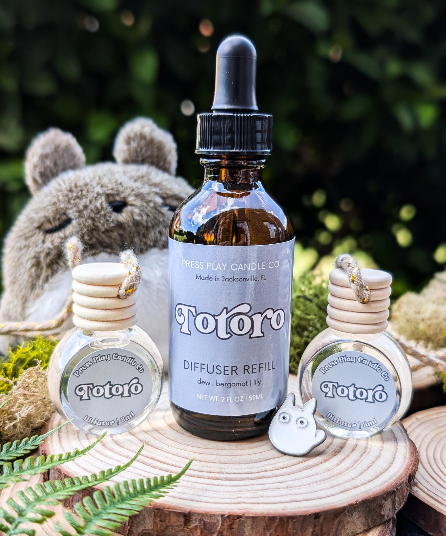 Totoro Car Diffuser | Anime Inspired Car Air Freshener | Dew Bergamot Lily Scent | Geeky Car Accessory | Fandom Gift