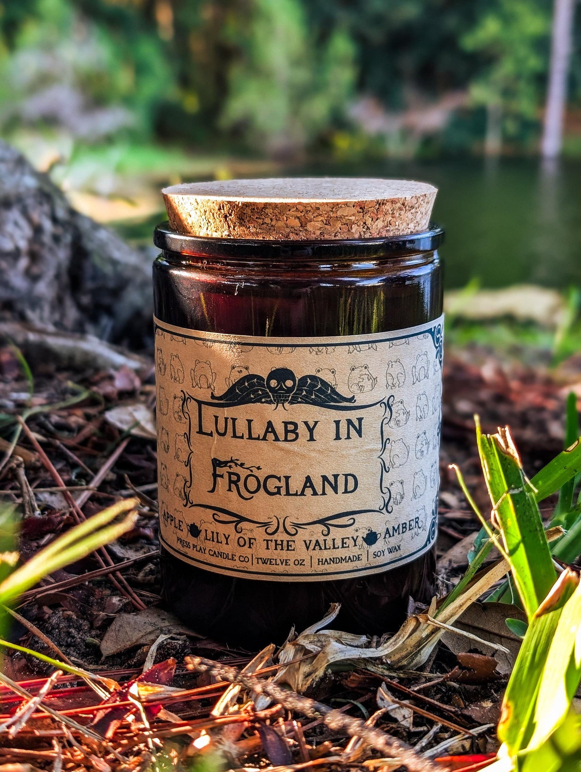 Lullaby in Frogland candle inspired by Over the Garden Wall, apple, lily of the valley, and amber scent
