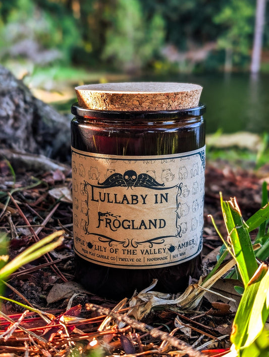 Lullaby in Frogland candle inspired by Over the Garden Wall, apple, lily of the valley, and amber scent