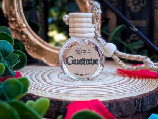 Gustave | Clair Obscur Car Diffuser: Worn Leather, Rosewood - Gamer Gift